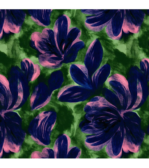 Navy bloom 02 – Marineblau und Rosa | Mamidu