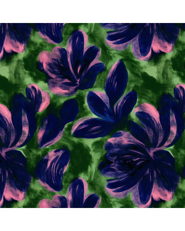 Navy bloom 02 – Marineblau und Rosa | Mamidu