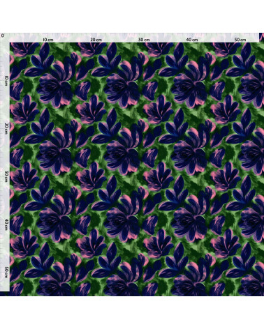 Navy bloom 02 – Marineblau und Rosa | Mamidu