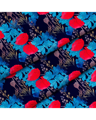 Polyester  Autumnal flowers 4