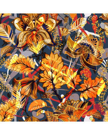 Polyester  Herbstliche Blumen 5