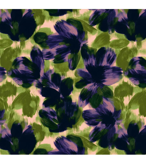 Navy bloom 04 – granatowe kwiaty pędzlem | Mamidu
