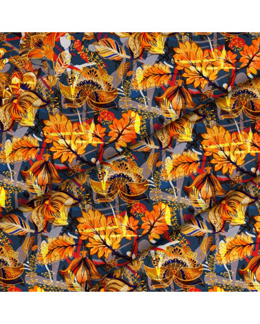 Polyester  Autumnal flowers 5