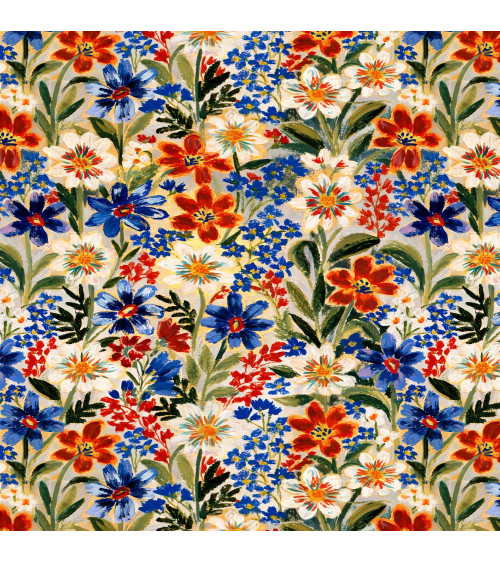 Painted meadow 01 – wildflower meadow fabric | Mamidu