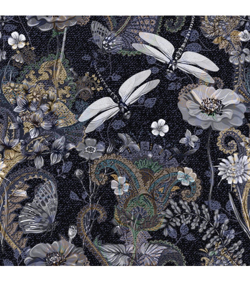 Polyester  Autumn dragonflies 1