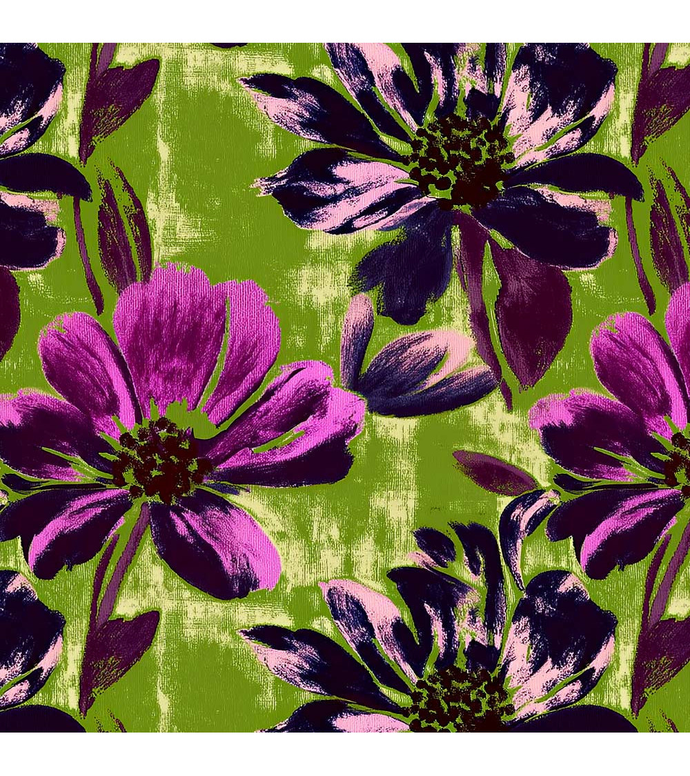 Purple bloom 02 – purple floral on lime | Mamidu