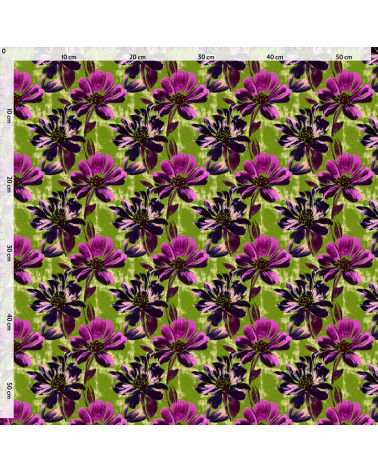 Purple bloom 02 – purple floral on lime | Mamidu