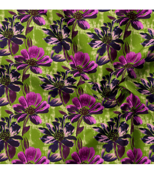 Purple bloom 02 – purple floral on lime | Mamidu