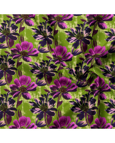 Purple bloom 02 – purple floral on lime | Mamidu