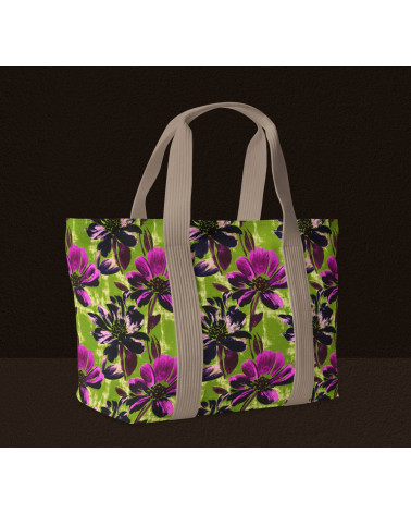 Purple bloom 02 – purple floral on lime | Mamidu