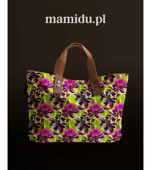 Purple bloom 02 – purple floral on lime | Mamidu