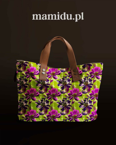 Purple bloom 02 – purple floral on lime | Mamidu