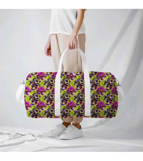 Purple bloom 02 – purple floral on lime | Mamidu