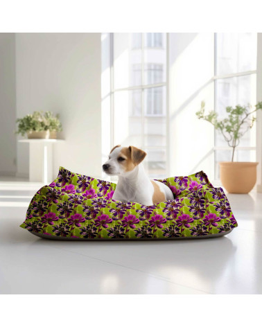 Purple bloom 02 – purple floral on lime | Mamidu