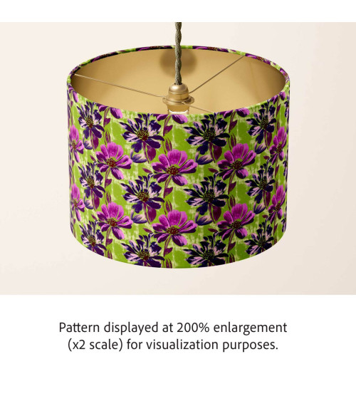 Purple bloom 02 – purple floral on lime | Mamidu