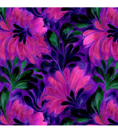 Purple bloom 03 – fioletowe kwiaty na czerni | Mamidu