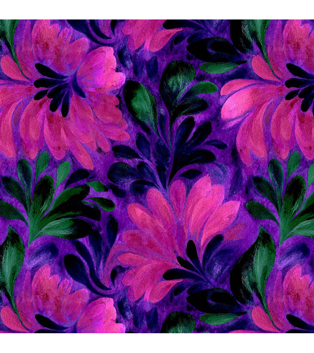 Purple bloom 03 – purple floral fabric | Mamidu