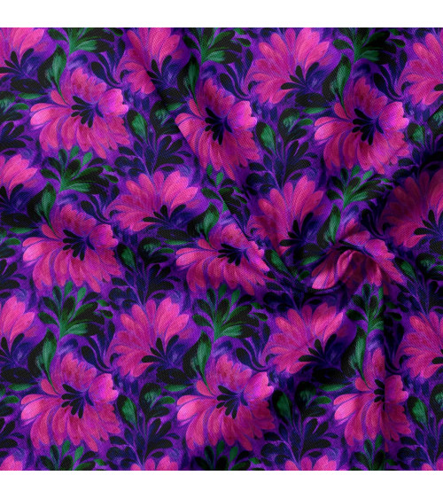 Purple bloom 03 – purple floral fabric | Mamidu