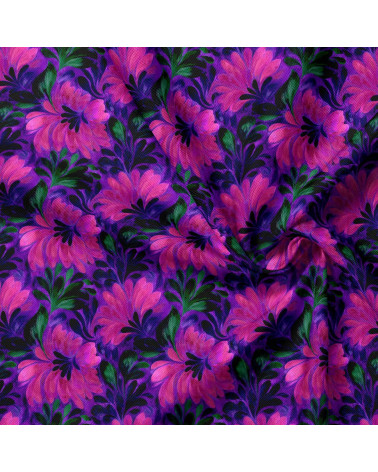 Purple bloom 03 – purple floral fabric | Mamidu