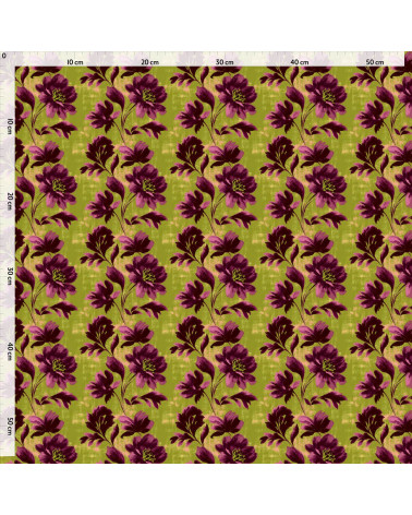 Purple bloom 04 – Retro-Blüten in Oliv | Mamidu
