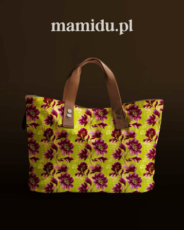 Purple bloom 04 – Retro-Blüten in Oliv | Mamidu