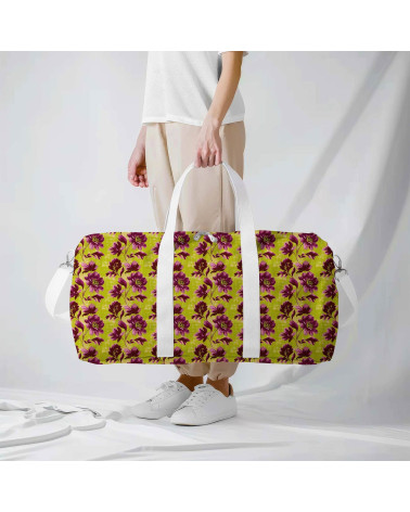 Purple bloom 04 – Retro-Blüten in Oliv | Mamidu