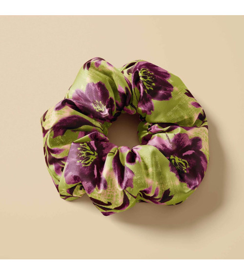 Purple bloom 04 – Retro-Blüten in Oliv | Mamidu