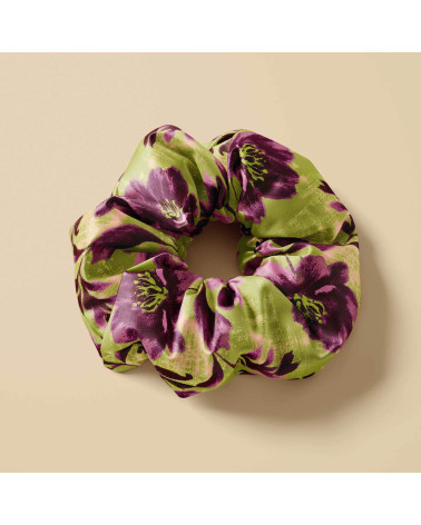 Purple bloom 04 – Retro-Blüten in Oliv | Mamidu