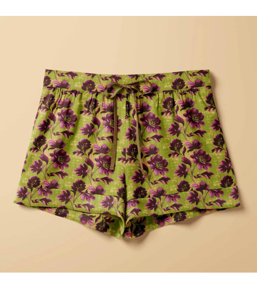 Purple bloom 04 – Retro-Blüten in Oliv | Mamidu