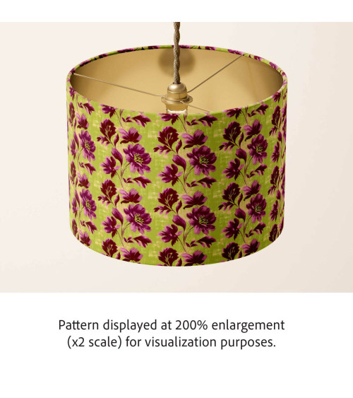 Purple bloom 04 – Retro-Blüten in Oliv | Mamidu