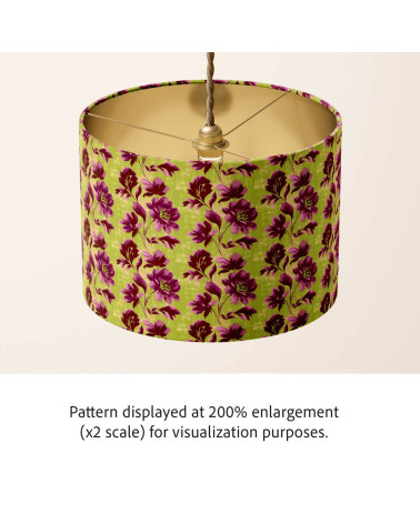 Purple bloom 04 – Retro-Blüten in Oliv | Mamidu