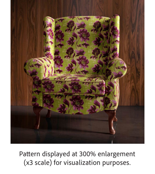 Purple bloom 04 – Retro-Blüten in Oliv | Mamidu