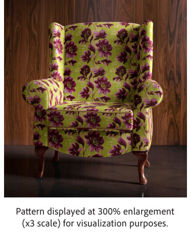 Purple bloom 04 – Retro-Blüten in Oliv | Mamidu