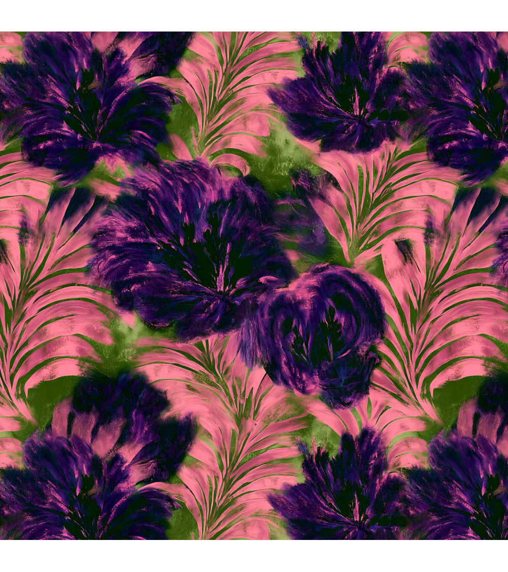 Purple bloom 07 – rosa Blüten mit Farnen | Mamidu