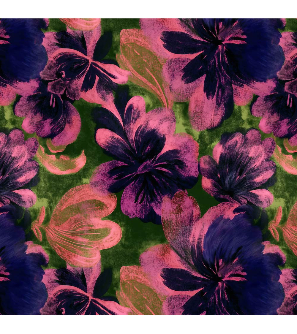 Purple bloom 08 – ciemne kwiaty na oliwce | Mamidu