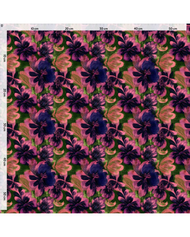 Purple bloom 08 – ciemne kwiaty na oliwce | Mamidu