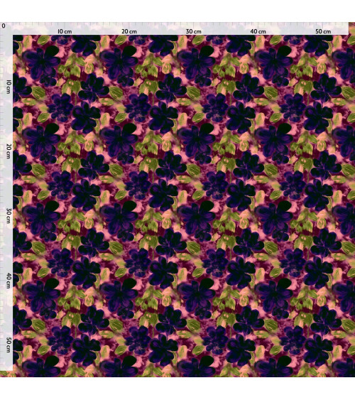 Purple bloom 10 – plum floral fabric | Mamidu