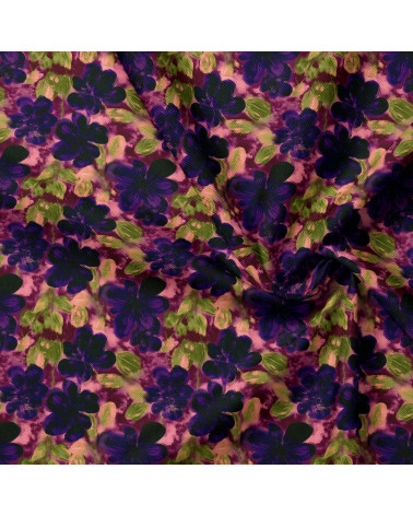 Purple bloom 10 – plum floral fabric | Mamidu
