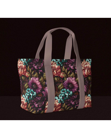 Velvet bloom 02 – dark bouquet fabric | Mamidu