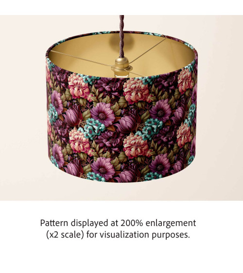 Velvet bloom 02 – dark bouquet fabric | Mamidu