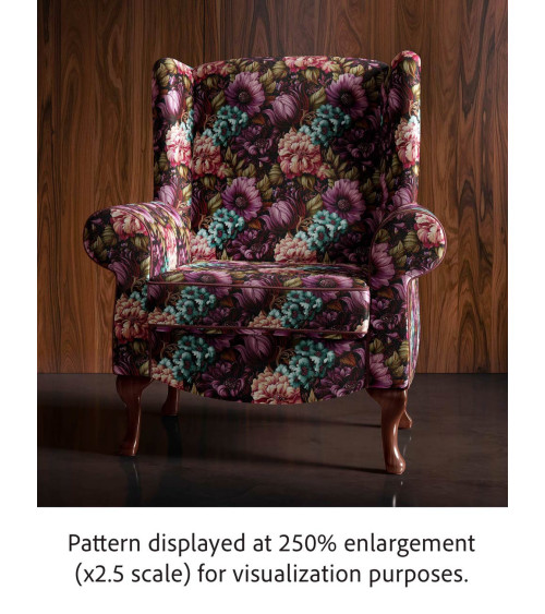 Velvet bloom 02 – dark bouquet fabric | Mamidu