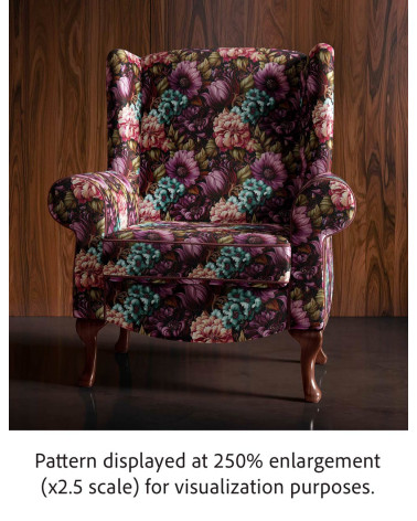 Velvet bloom 02 – dark bouquet fabric | Mamidu