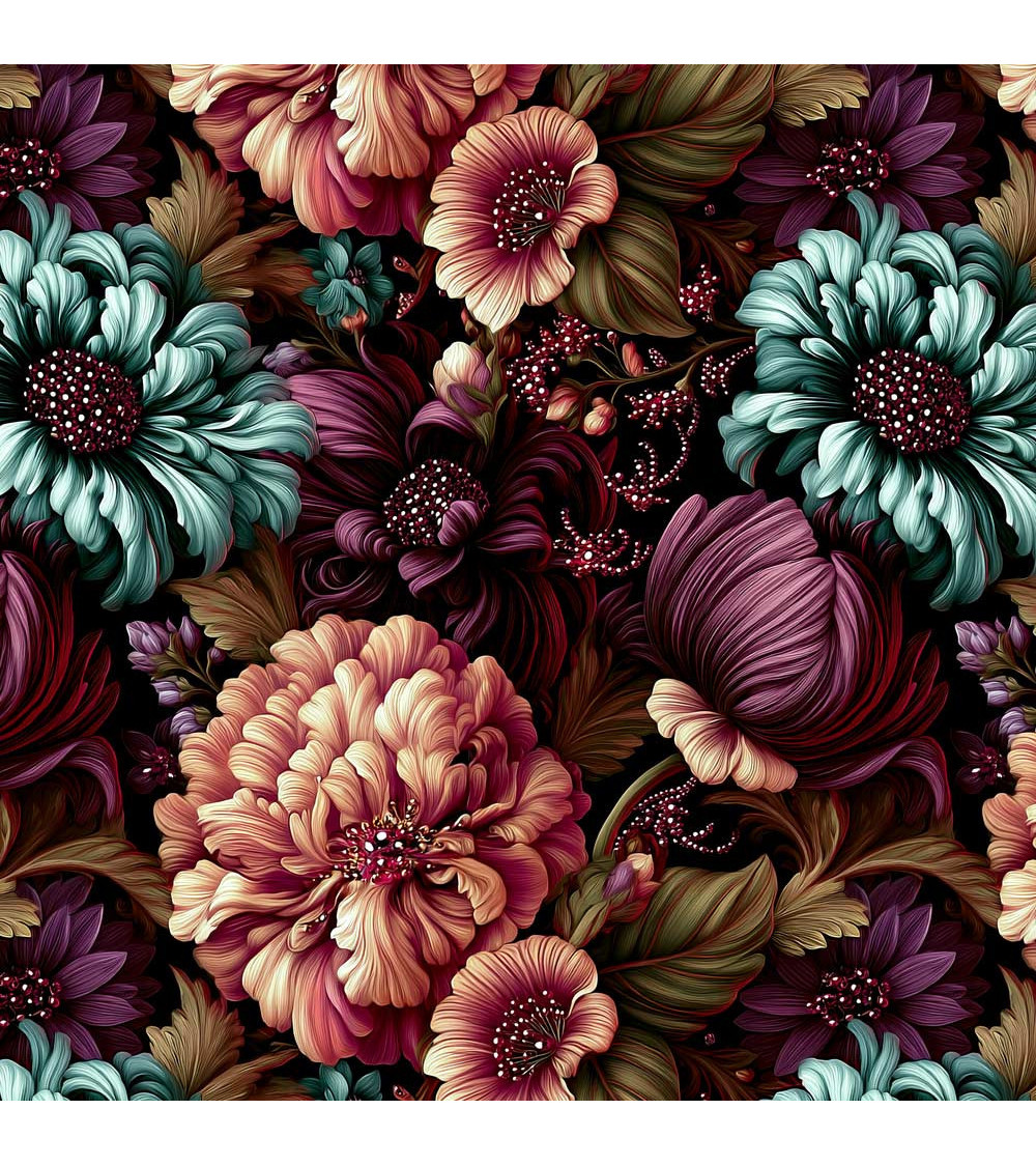Velvet bloom 04 – ciemne piwonie i dalie | Mamidu
