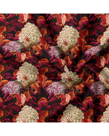Velvet bloom 06 – red bouquet fabric | Mamidu