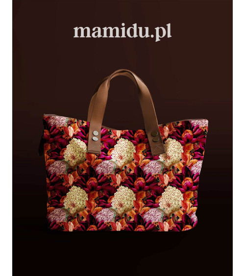 Velvet bloom 06 – red bouquet fabric | Mamidu