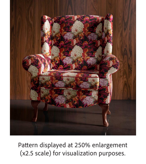 Velvet bloom 06 – red bouquet fabric | Mamidu