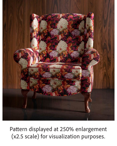 Velvet bloom 06 – red bouquet fabric | Mamidu