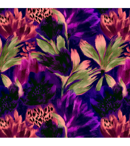 Violet leopard 02 – violet leopard floral | Mamidu