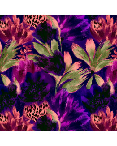 Violet leopard 02 – panterka i kwiaty | Mamidu
