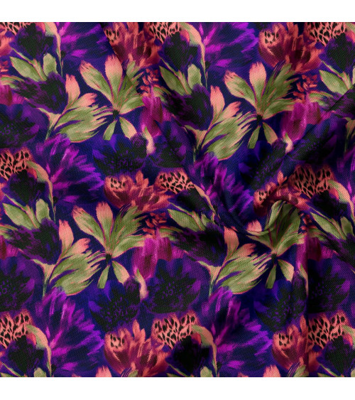 Violet leopard 02 – panterka i kwiaty | Mamidu